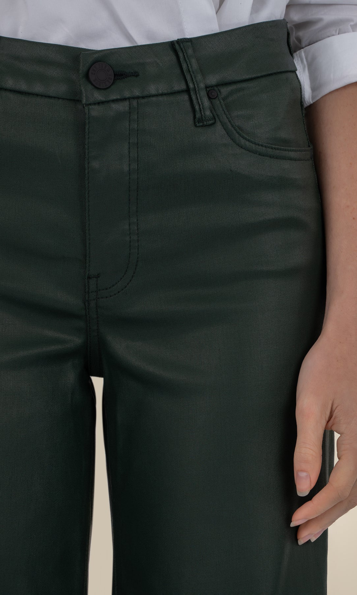 Meg Coated High Rise Wide Leg Jeans