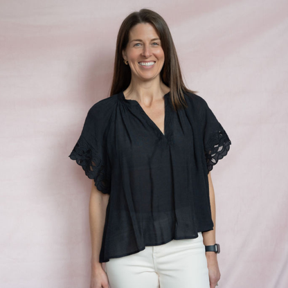 Whisper Lace V-Neck Blouse