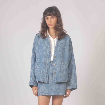 Denim Flowers Jacket