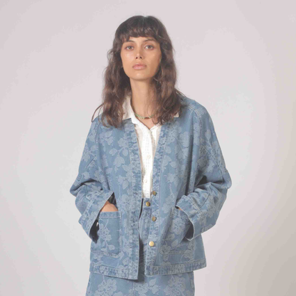 Denim Flowers Jacket