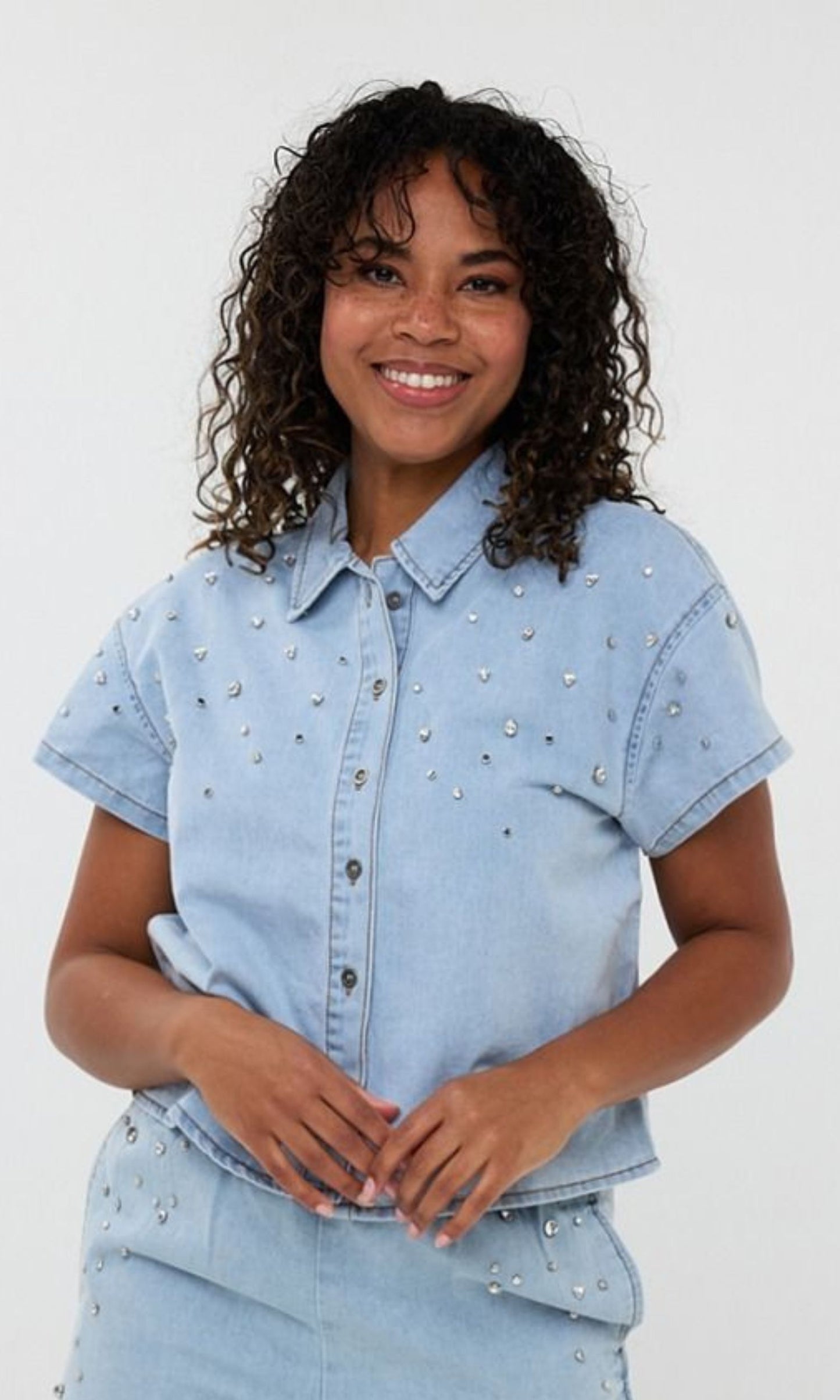 Embellished Denim Shirt