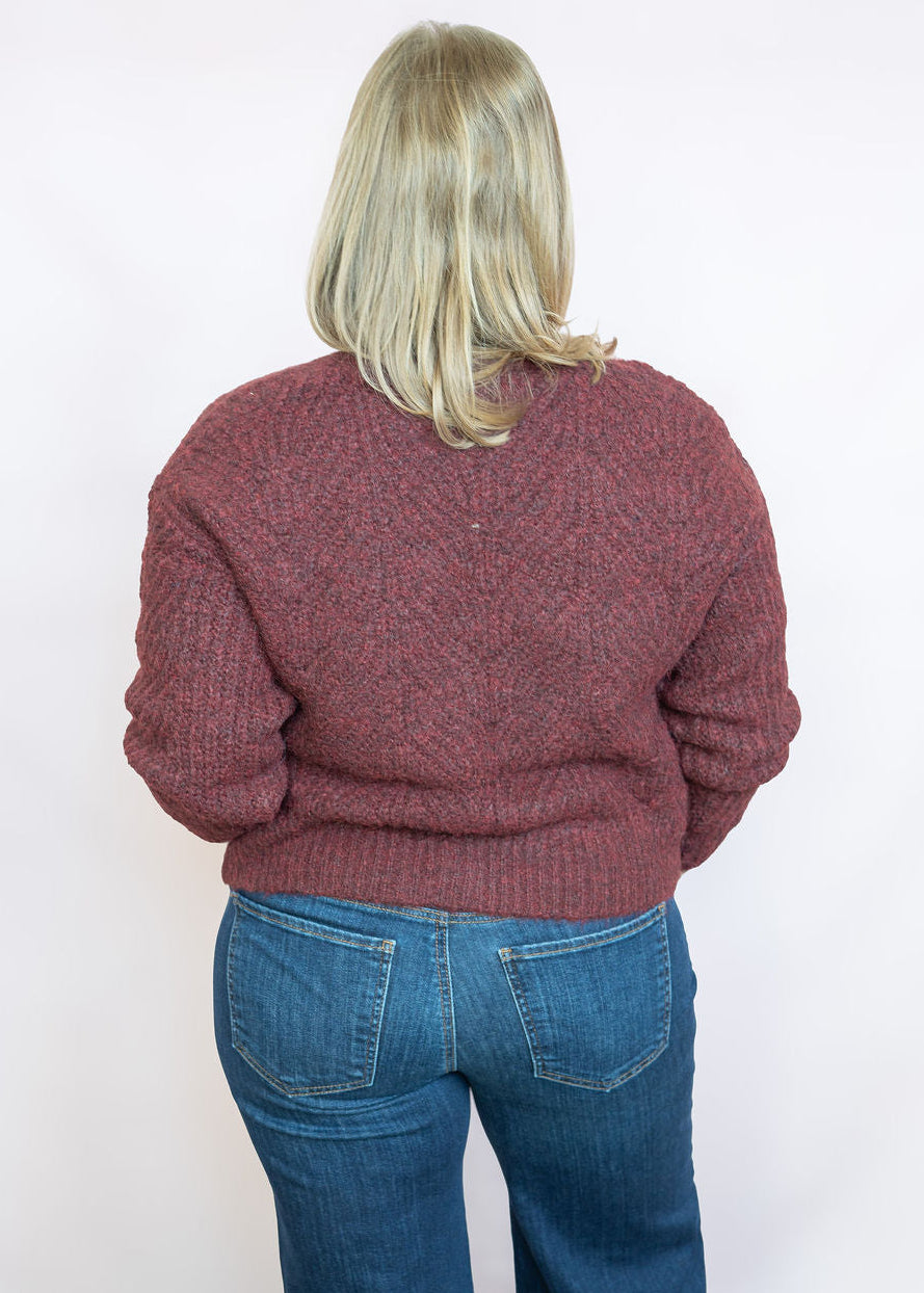 Burgundy Cozy Button-Up Cardigan