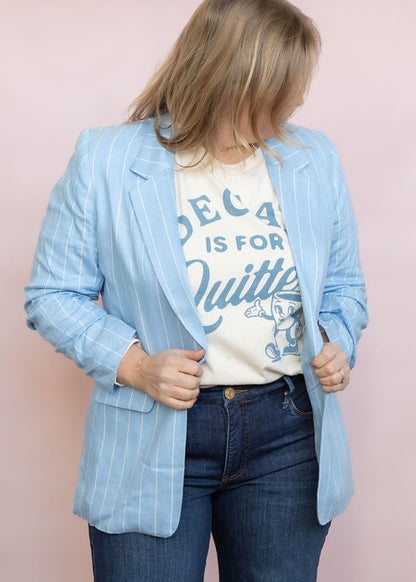Striped Linen Blend Blazer