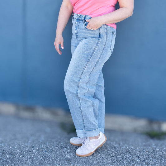 Barni Barrel Stretch Denim Pants