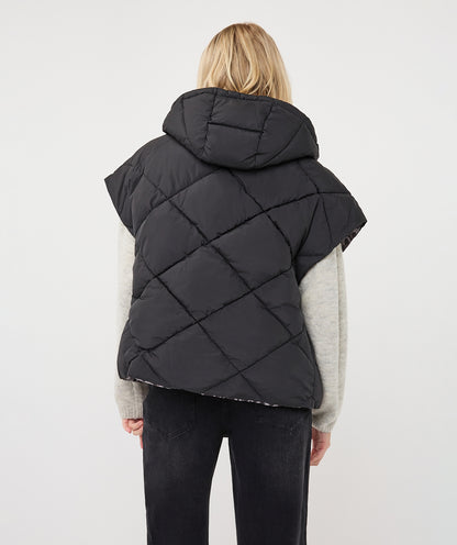 Leopard Reversible Poncho Vest
