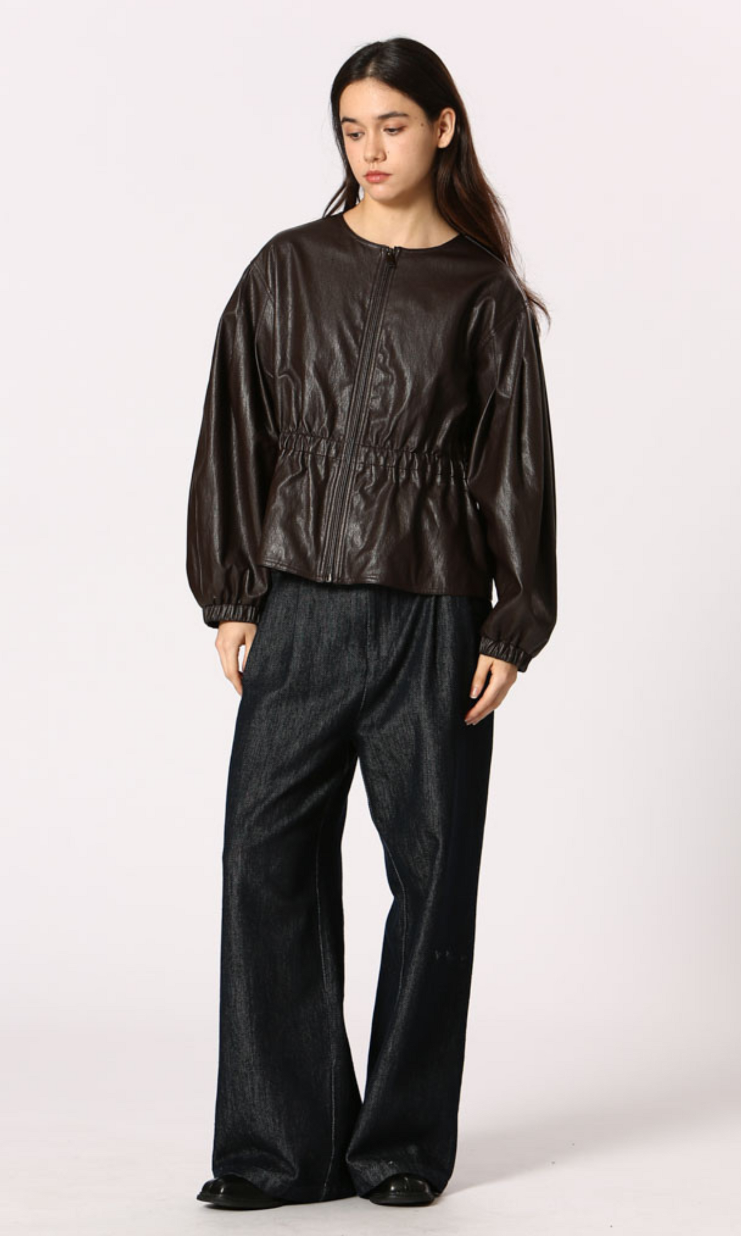Black Cinched Leather Jacket