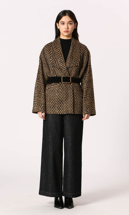 Chevron Belted Coat