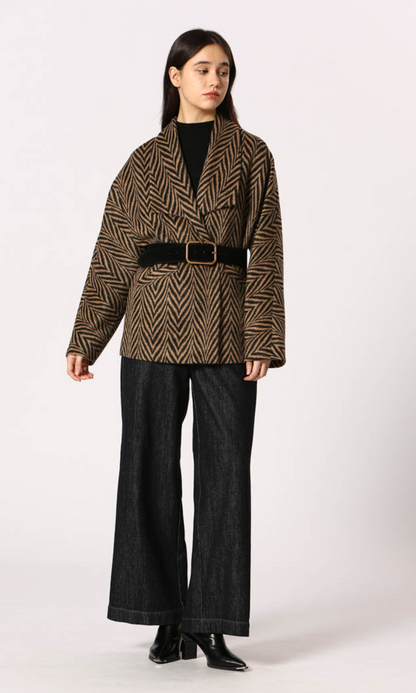 Chevron Belted Coat