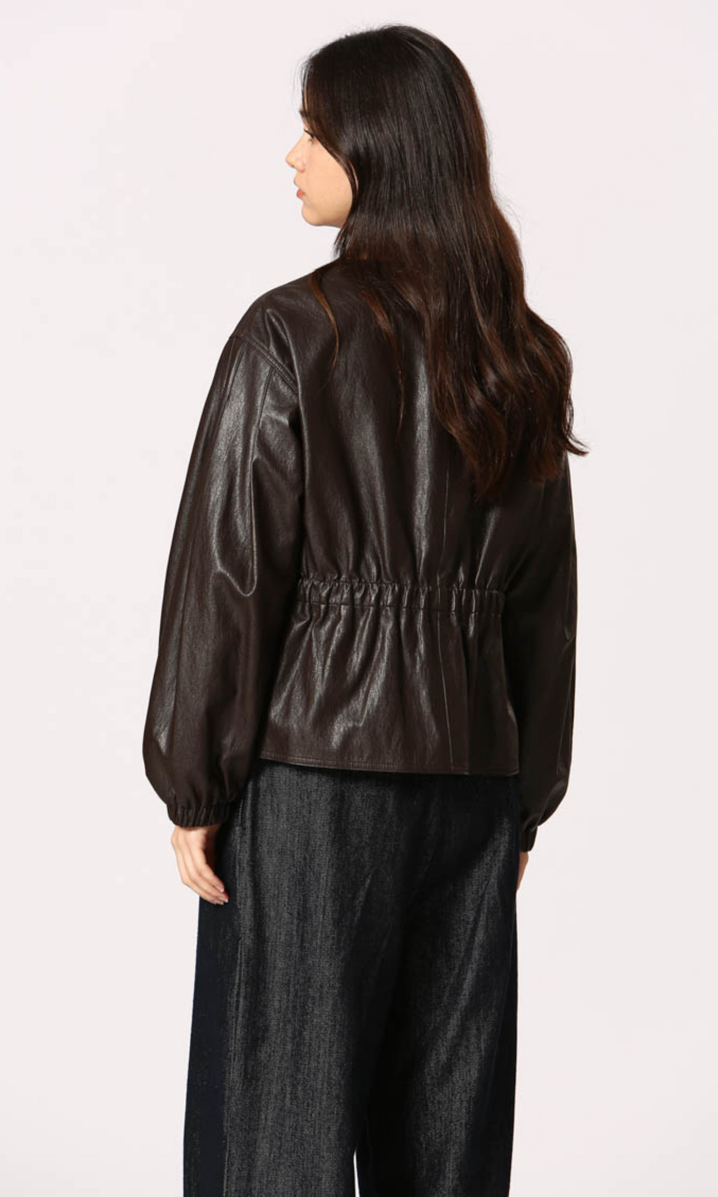 Black Cinched Leather Jacket