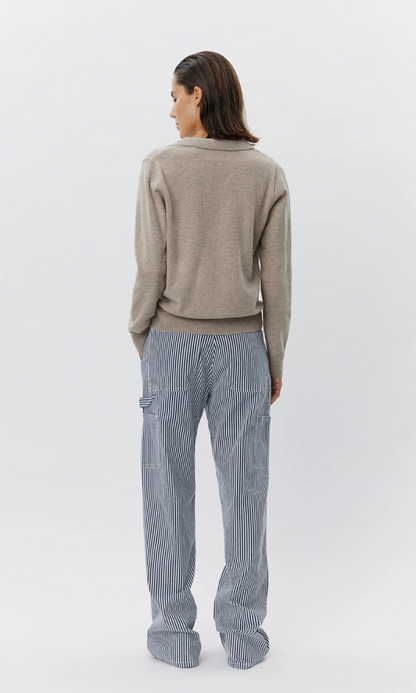 Gitte Trousers - Dark Blue Striped