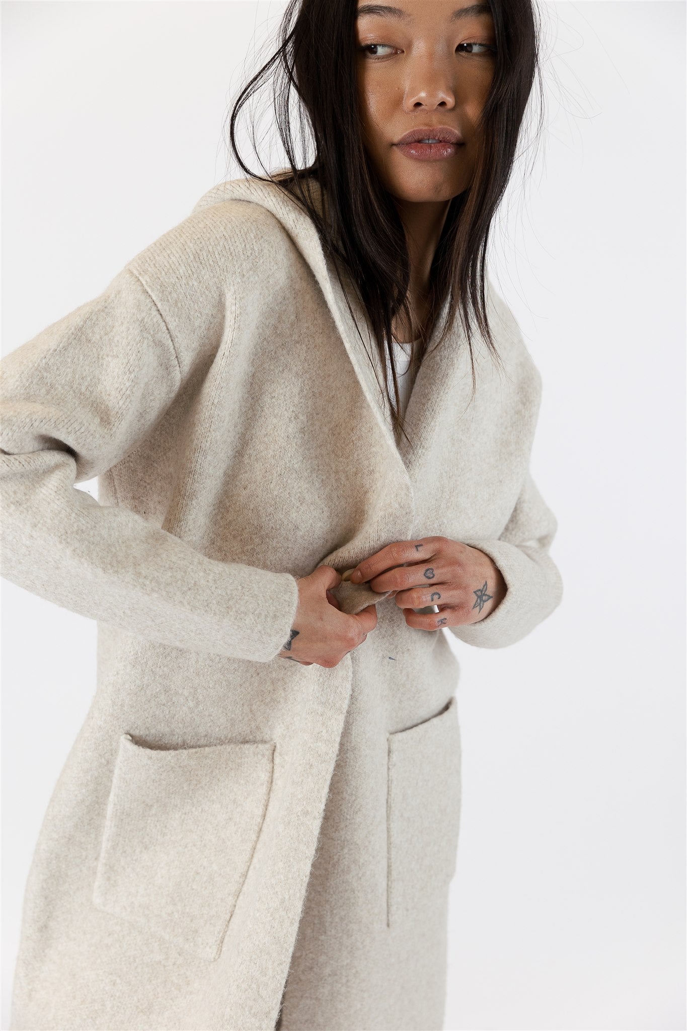 Knitted sale unstructured coat