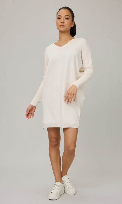 Knit Dress w/ Rib Sleeves